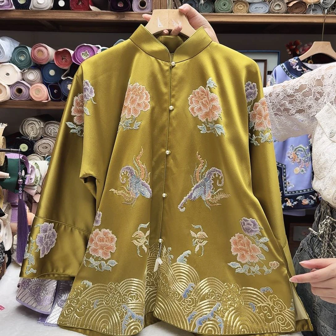 苏绣太太服10.胸围112.衣长64