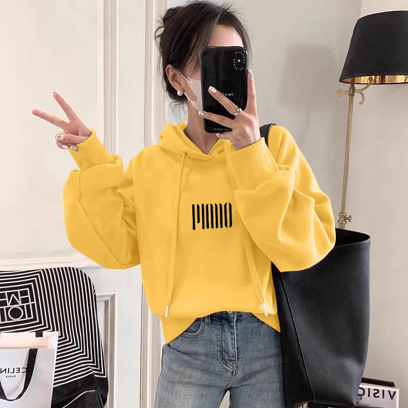 设计感小众秋冬新款2026加绒加厚套头连帽卫衣女网红新款衣服女