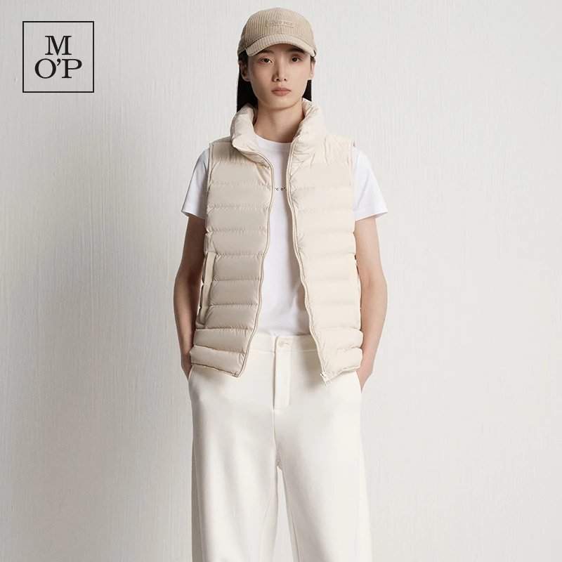 Marc O'Polo/MOP2025冬季新款时尚保暖立领轻薄羽绒马甲女款休闲