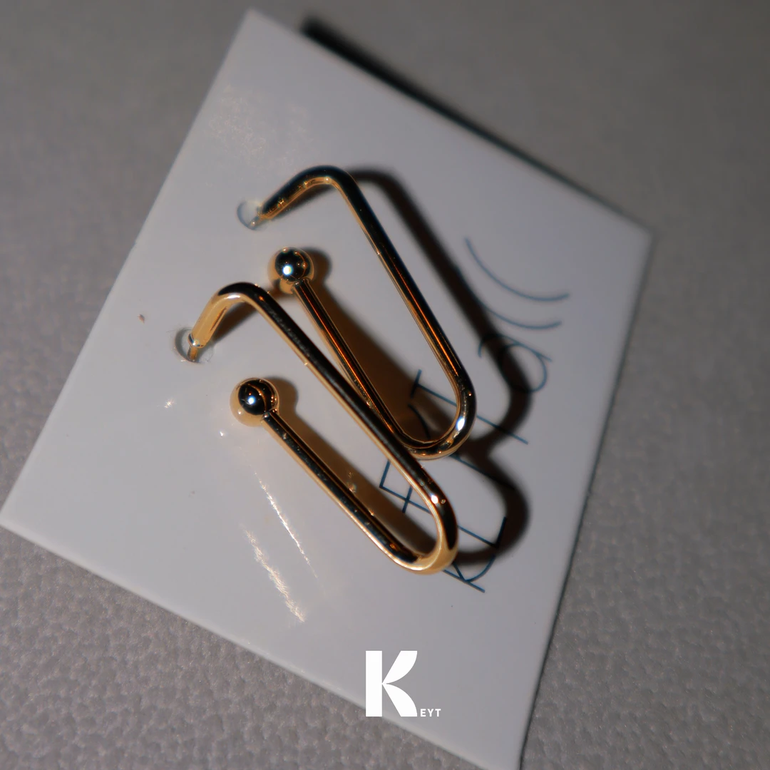 KEYT 铜合金耳饰 金色几何简约U型耳饰