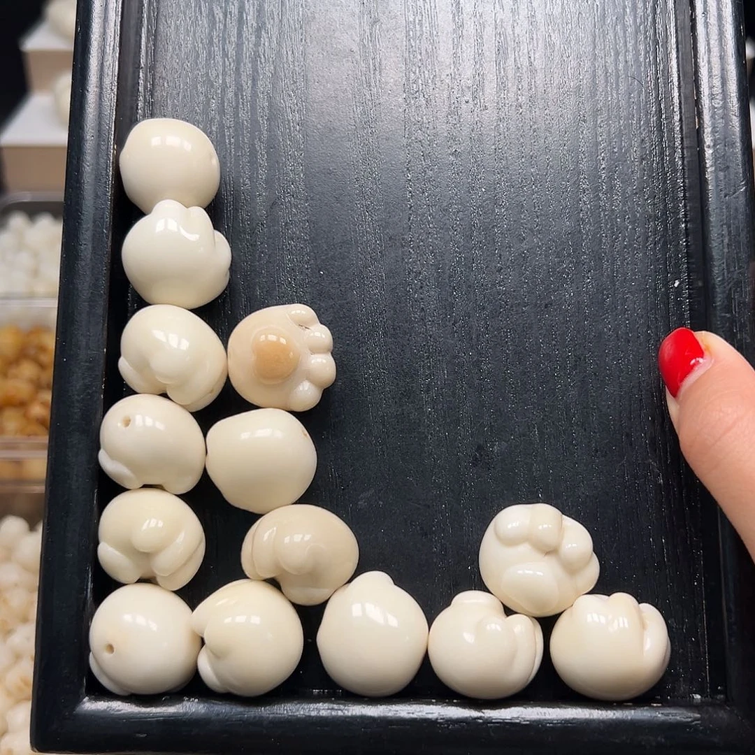 手串菩提根/象牙果瑕疵猫爪有裂14颗