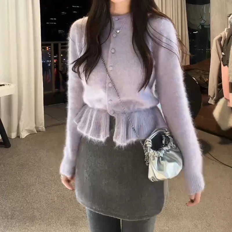 秋冬新款温柔风设计感针织开衫+半身裙时尚两件套穿搭感LK2508573