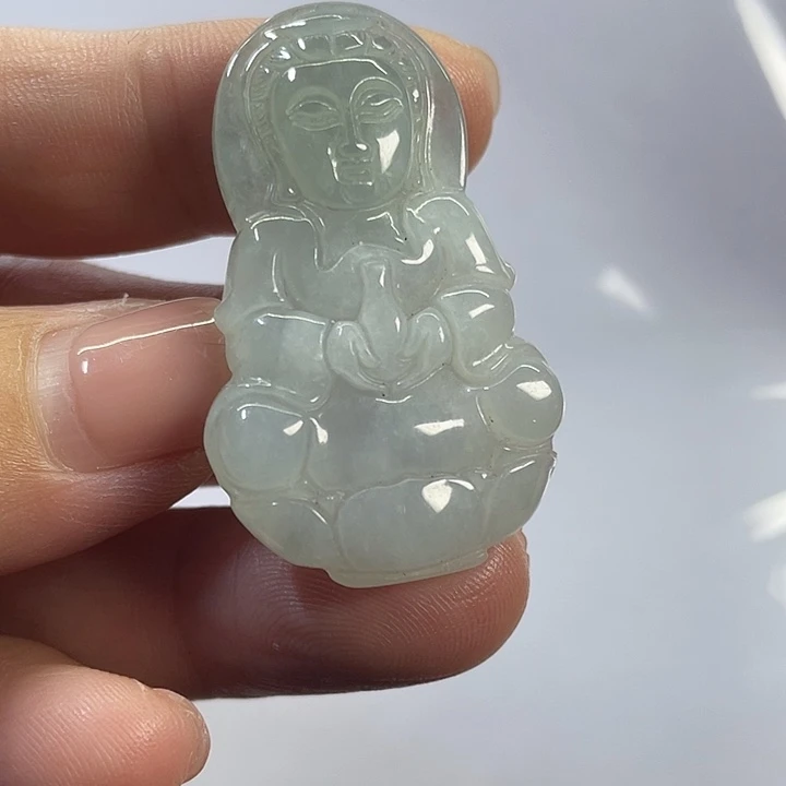 翡翠未镶嵌颈饰观音吊坠