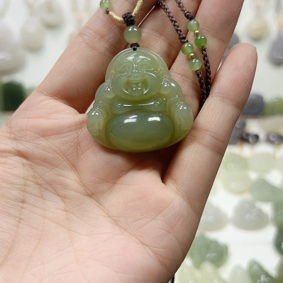 颈饰未镶嵌和田玉桃*小