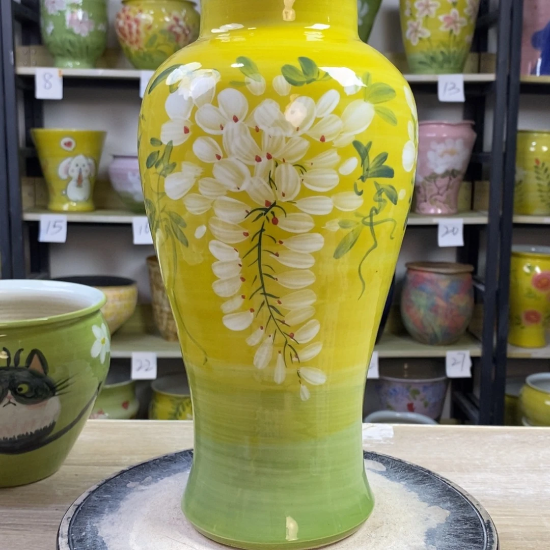 景德镇手工手绘陶瓷花盆