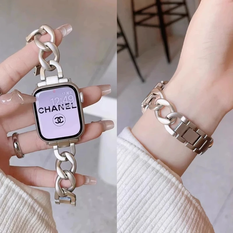 小香风星光链条金属适用智能华为watchD2手表表带d2新款高级表链