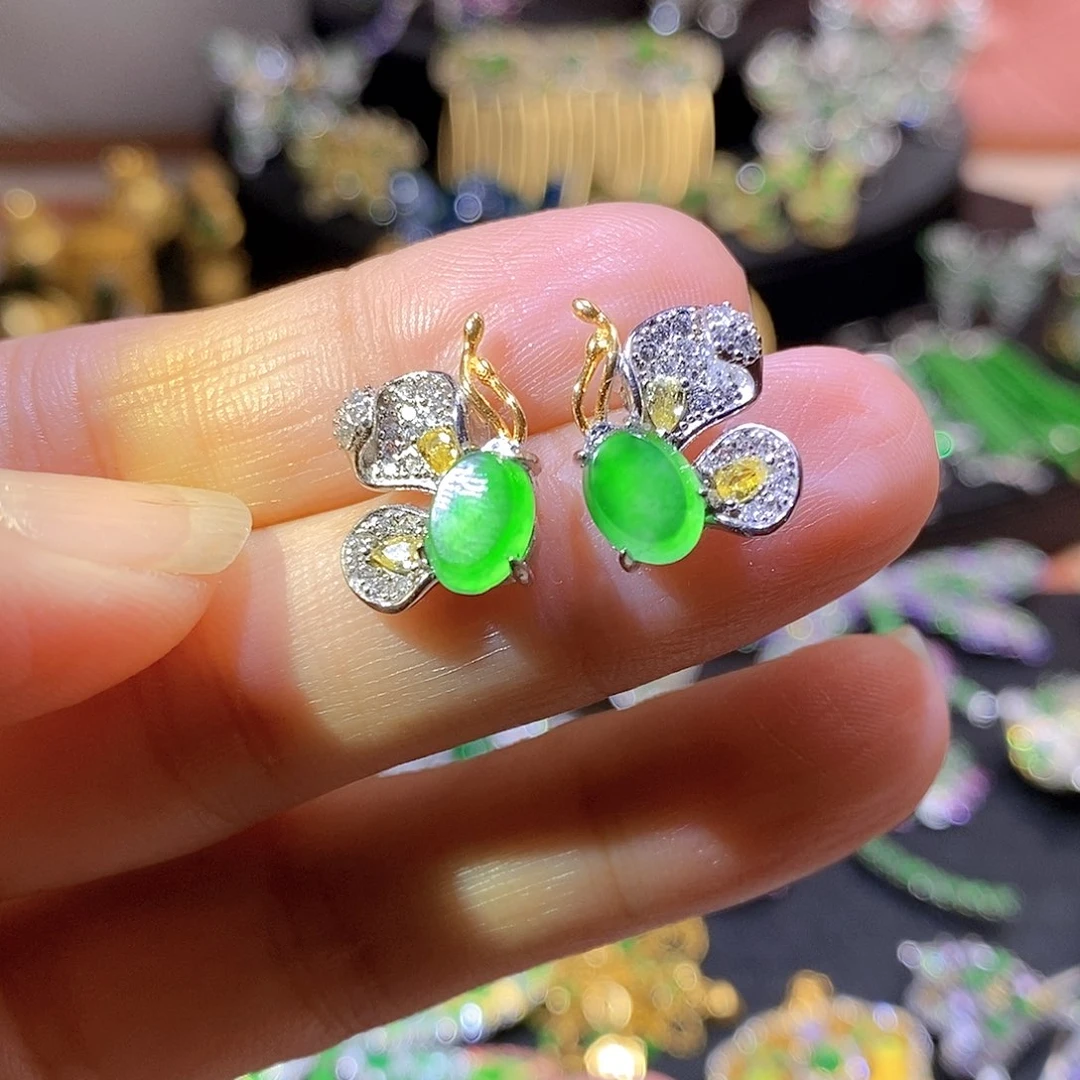 银S925镶嵌挂件翡翠