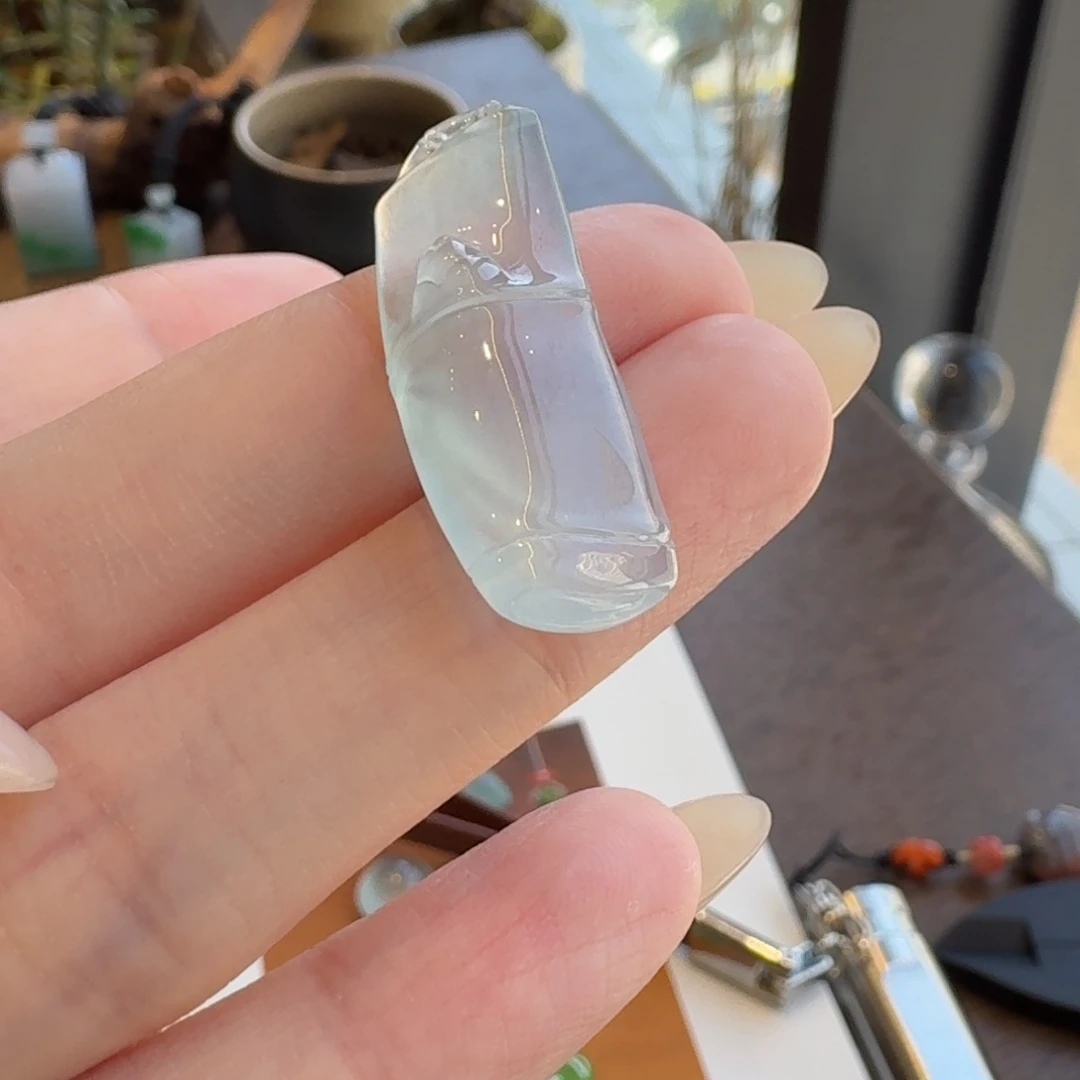 翡翠颈饰未镶嵌随行冰胶竹节