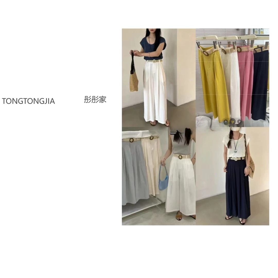 【TONGTONGJIA】可可-2025夏新款韩版时尚百搭宽松显瘦阔腿裤