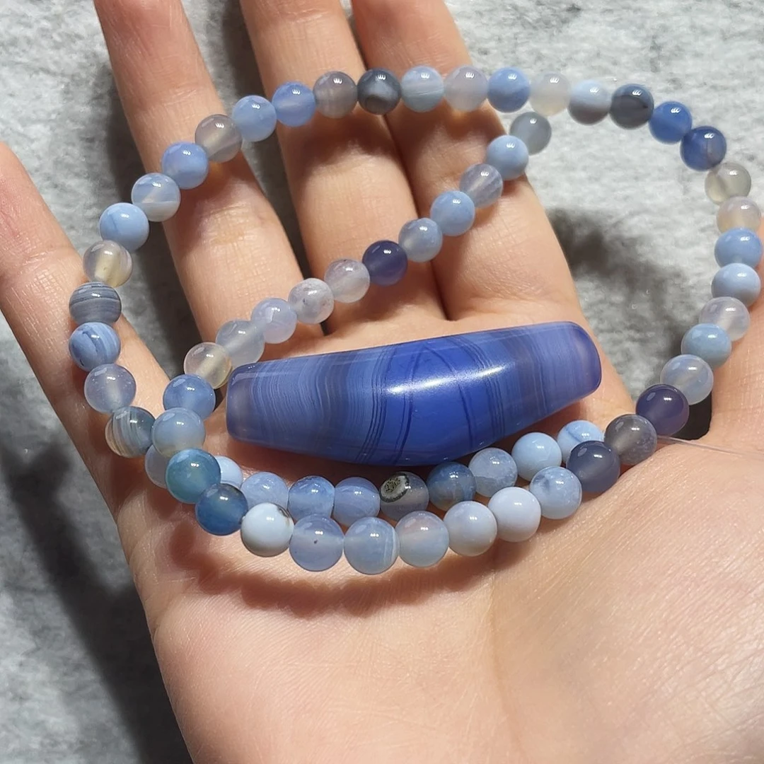 心***然玛瑙/玉髓颈饰未镶嵌