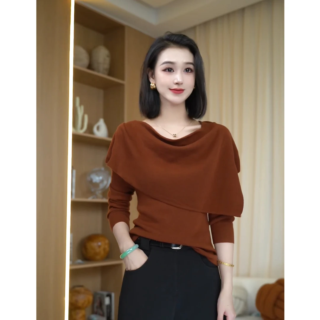 真两件洋气慵懒风上衣独特漂亮针织毛衫高级感秋装新款7290