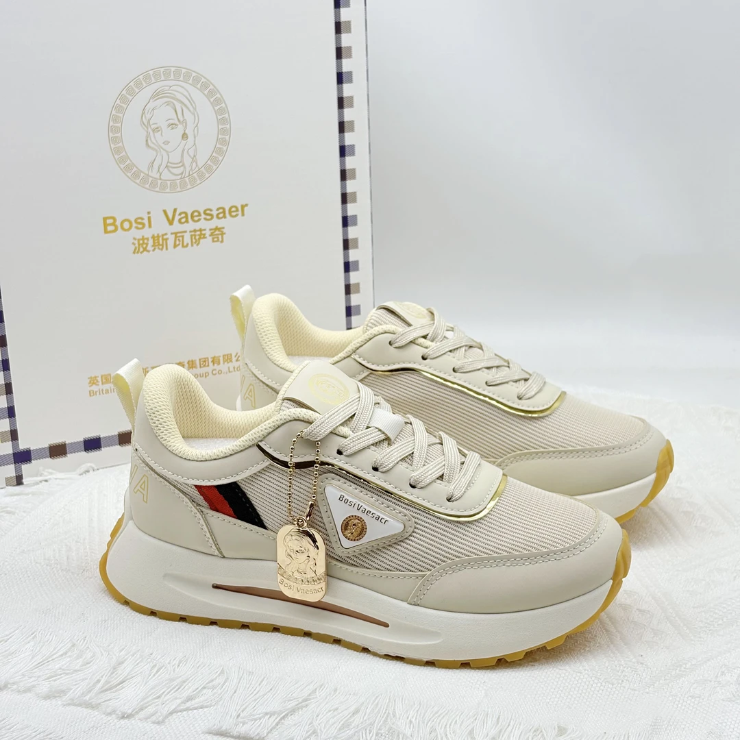 【专柜正品】Bosi Vaesacr波斯瓦萨奇手工真皮百搭网面时尚阿帕鞋