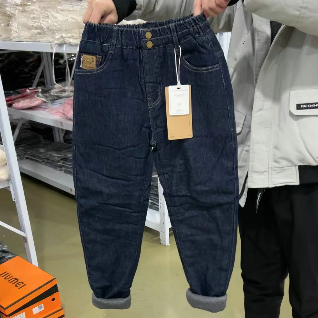 （1318）中大童夹棉加厚牛仔裤