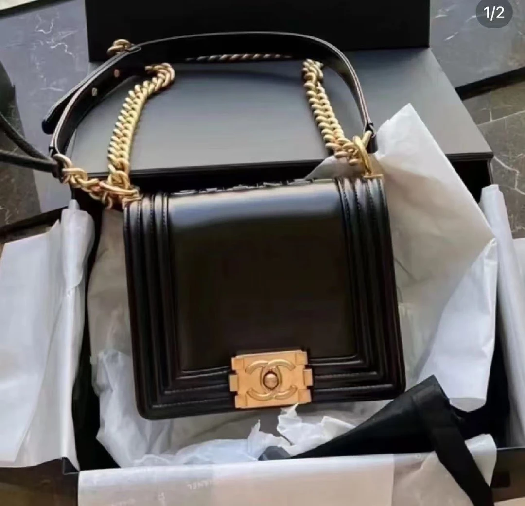 99新 Chanel/香奈儿 展会外场！黑金mini box leboy包