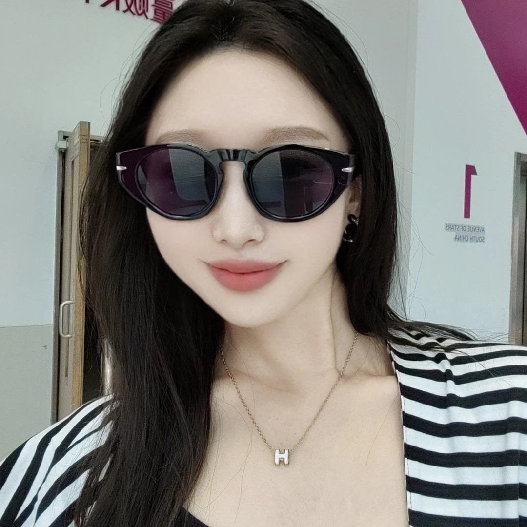 欧美时尚小众黑色墨镜网红圆脸显瘦太阳镜潮防紫外线遮阳防晒眼镜