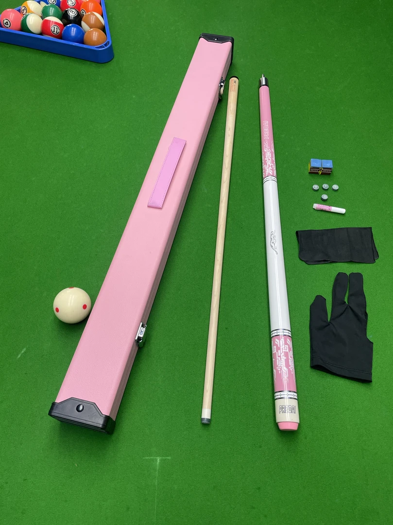 粉色台球杆女生小头分体中式黑八高档九球会员杆小头杆斯诺克套装