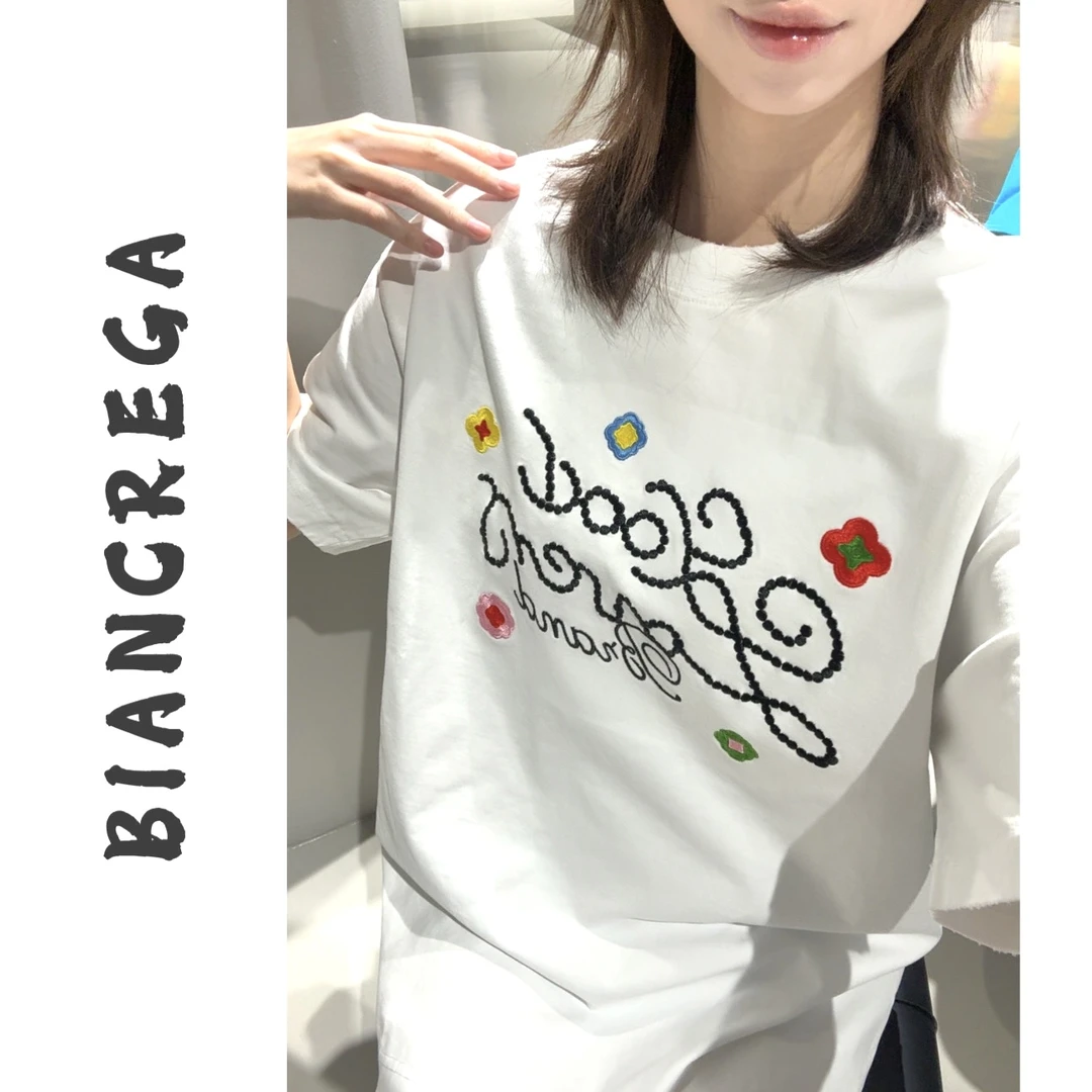 【kk专属】巴家“25s刺绣小花”春夏重磅T恤 6361