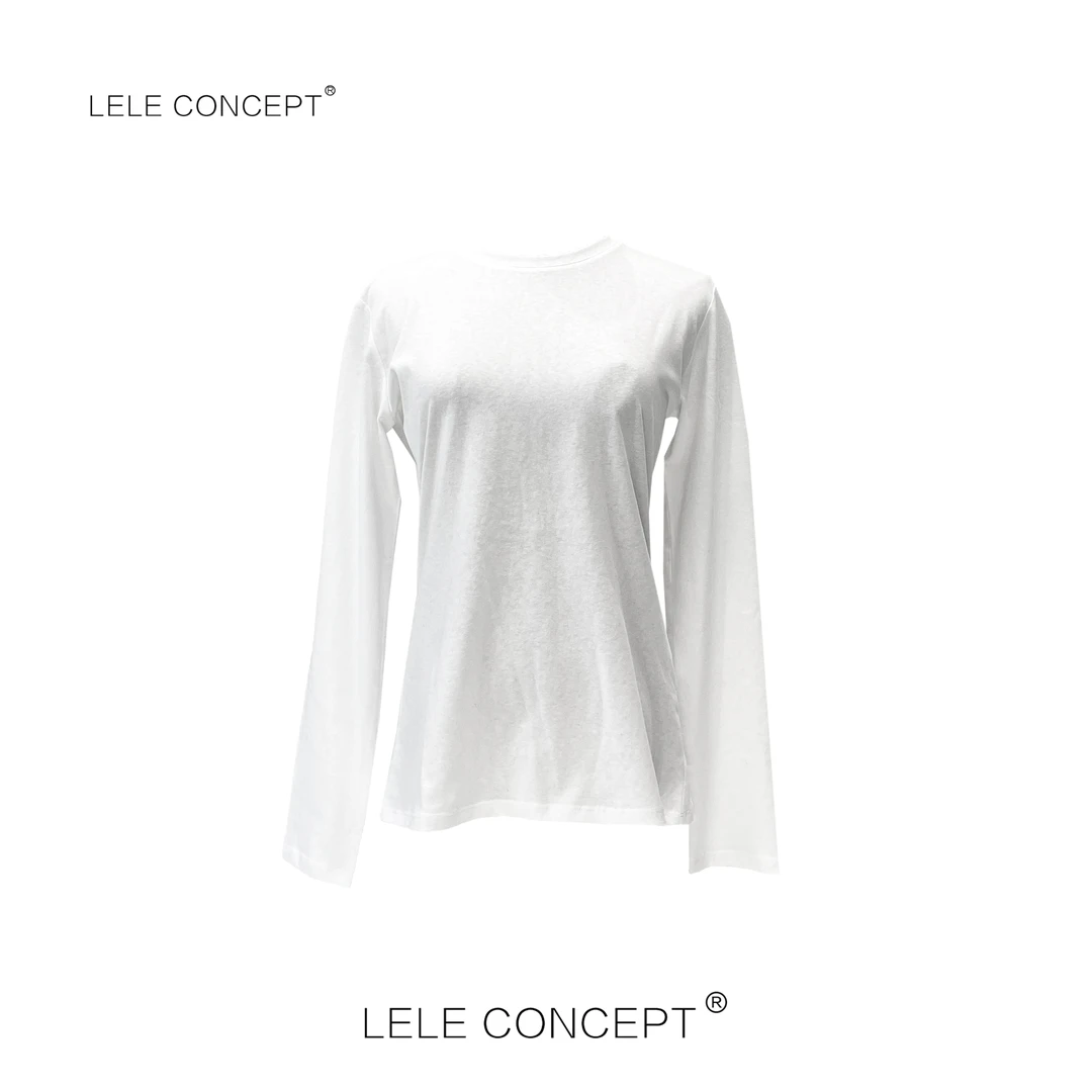 LELE CONCEPT｜「如一」后中线净色T恤长袖时尚百搭圆领纯色TX038