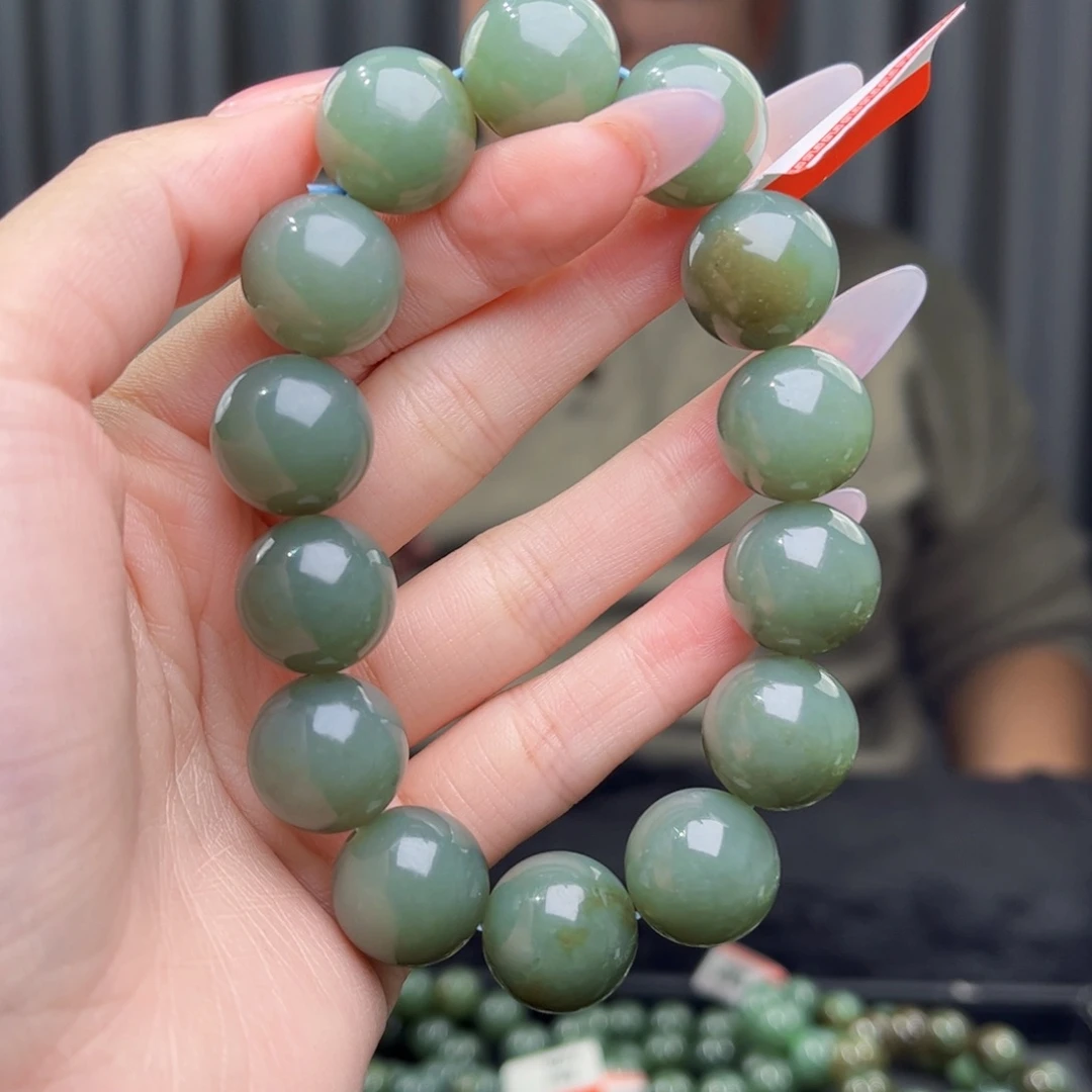 和田玉未镶嵌手链天然和田玉新疆且末蓝16