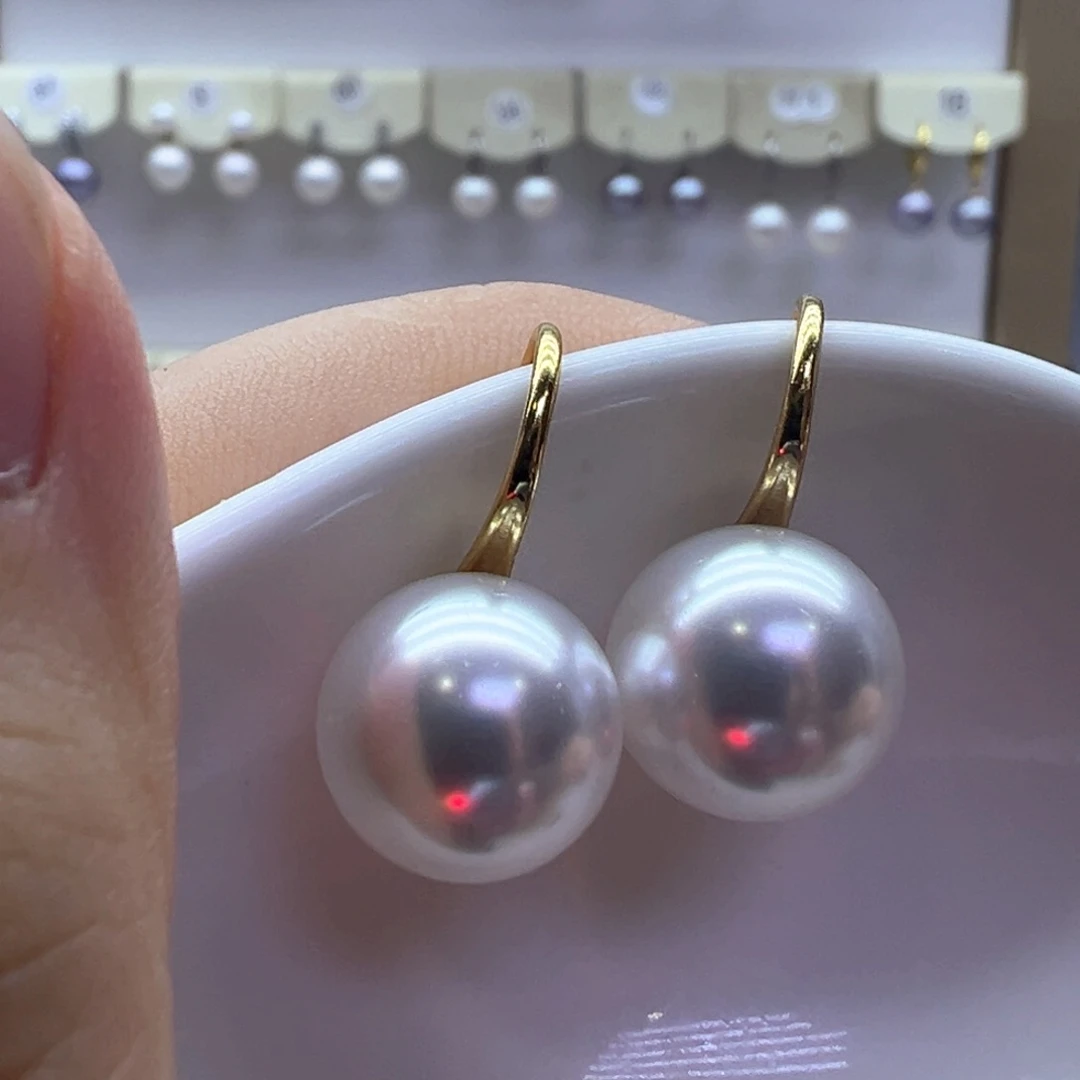 银S925镶嵌淡水珍珠耳饰