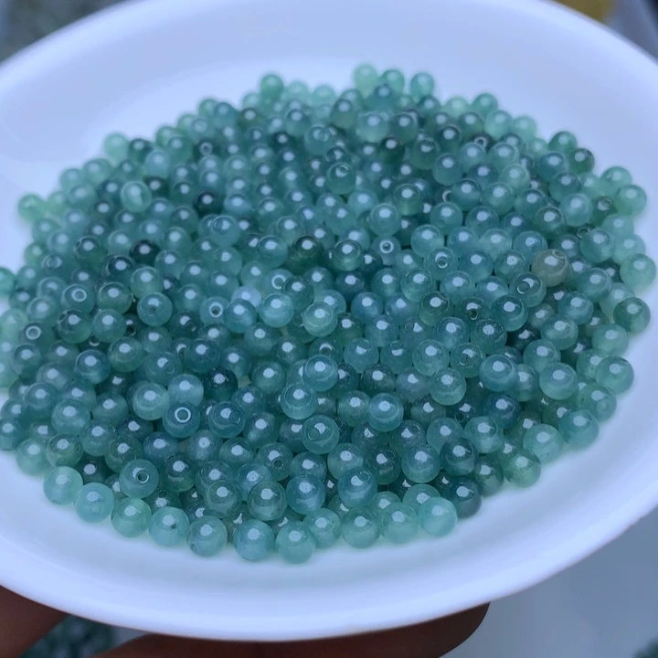 翡翠散珠卡4冰透蓝水50个单圈