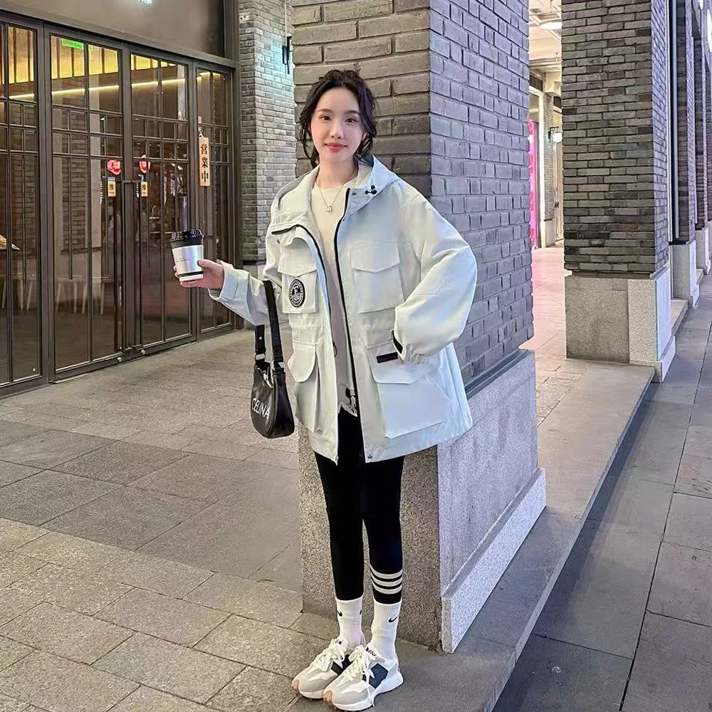 大码女装春装新款风衣外套胖妹妹中长款外套