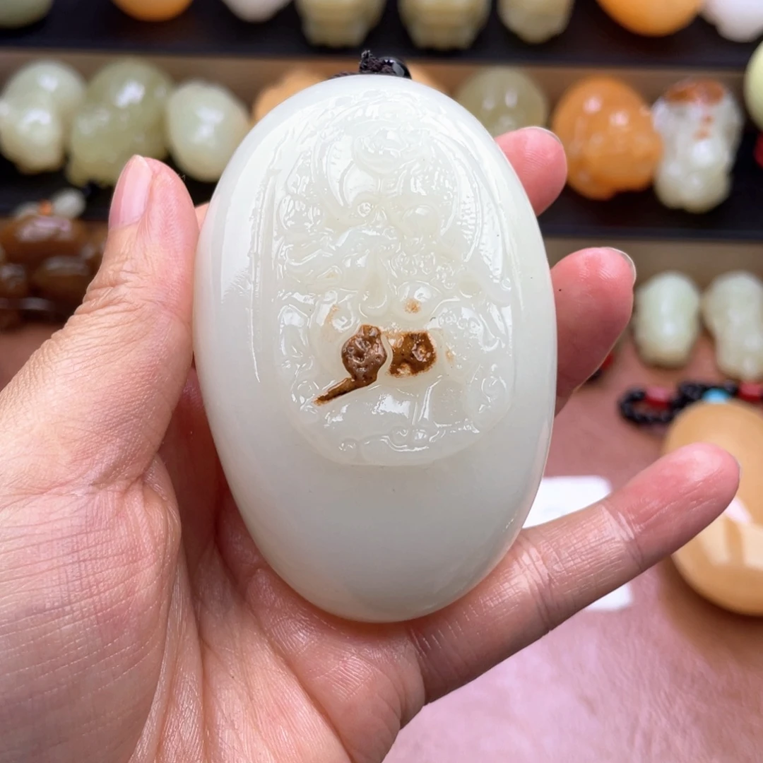 沿***你石材天然古青石手把件