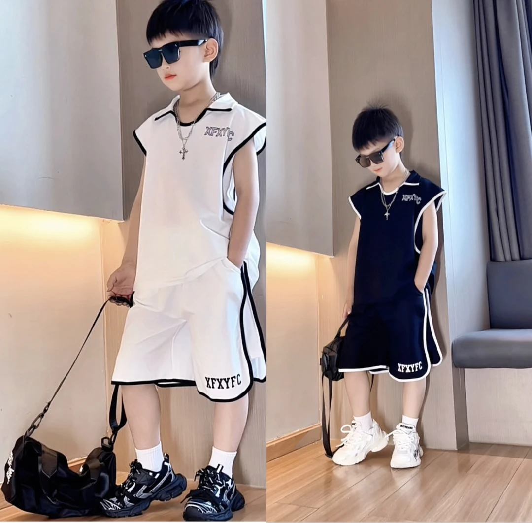 【130-180】男童夏季新款休闲运动 背心套装&KN2588运动背心套装