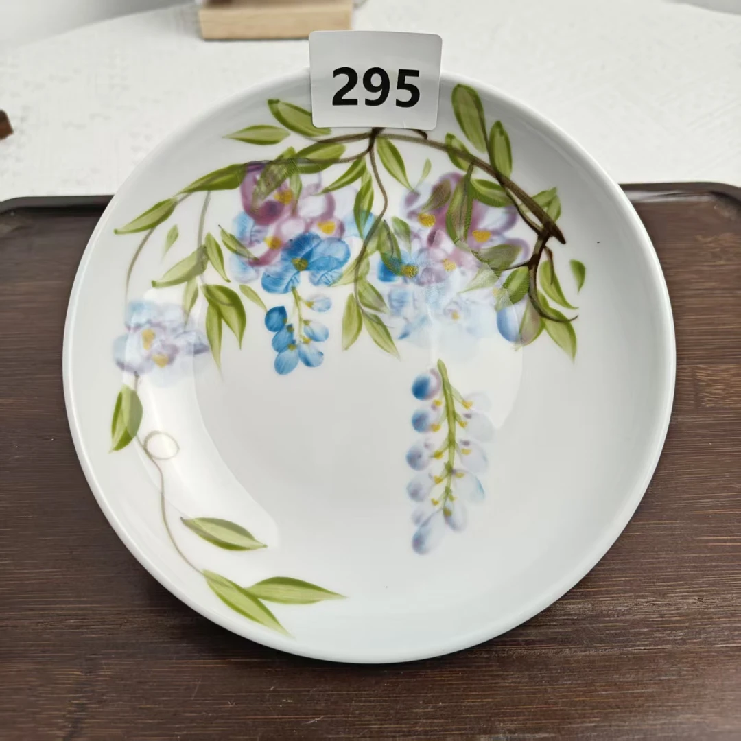 景德镇手绘釉中彩（食品级）浅盘295盘子家用餐盘餐具