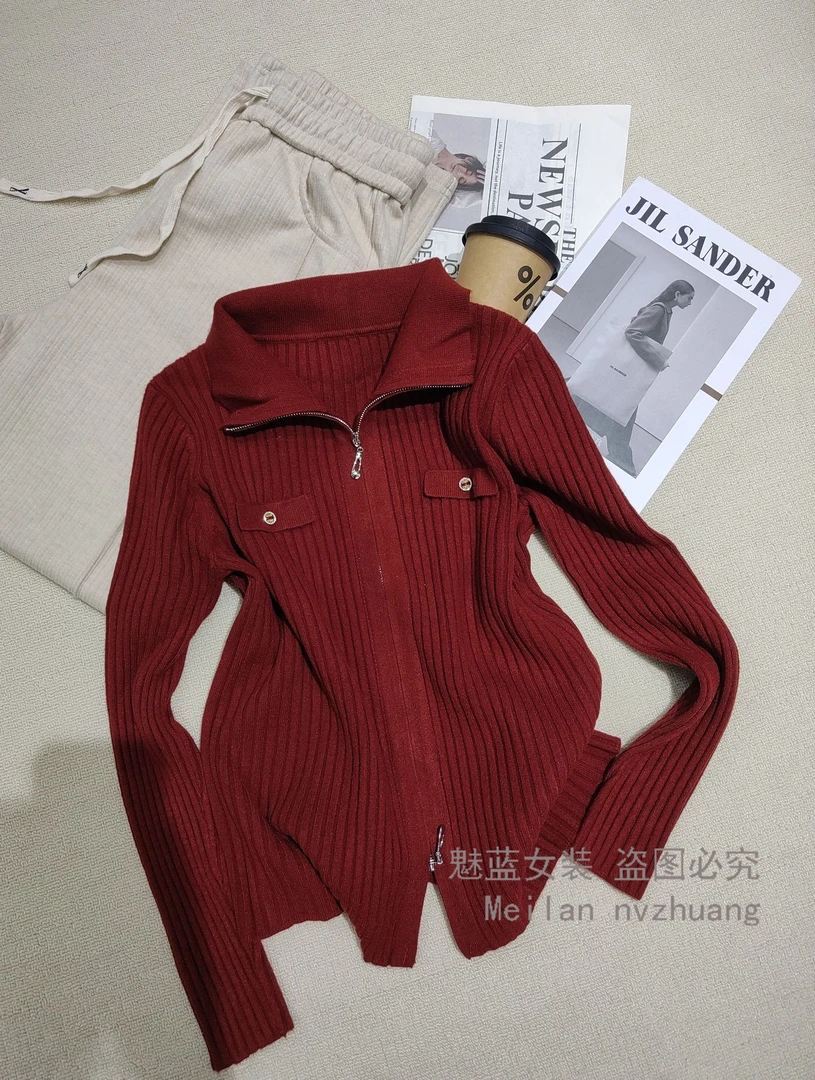 原搭针织开衫外套女春2025年新款爆款外搭宽松外穿毛衣上衣YC8620