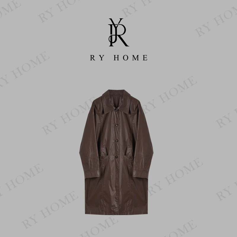 【容雨RYHOME】100精梳棉喷涂方领风衣外套253W2353