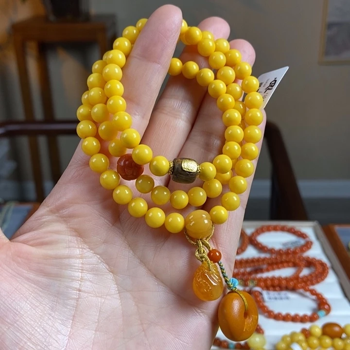 琥珀手链未镶嵌?****葵蜜蜡手串7