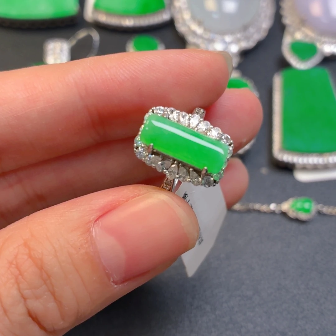 翡翠银S925镶嵌吊坠(不含链)戒指