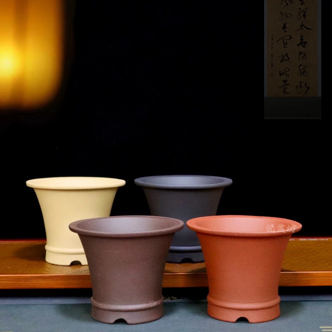 特价捡漏小紫砂花盆多肉菖蒲云竹盆景盆栽微型迷你小矮兰花盆陶瓷