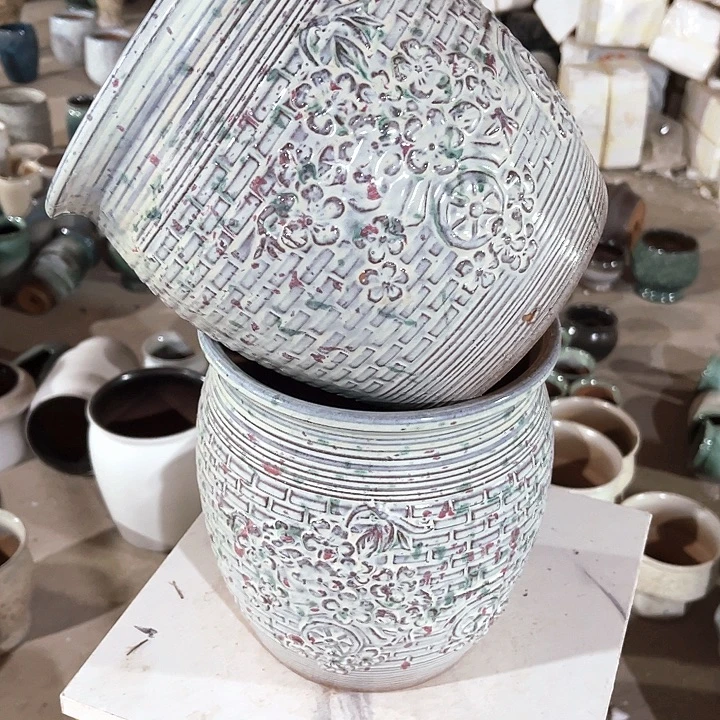 紫砂花盆口径20高度22两只正品
