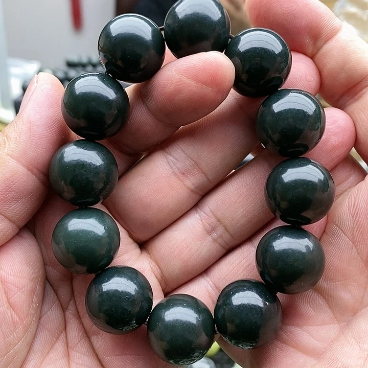 【闪购商品】未镶嵌手链和田玉20油青