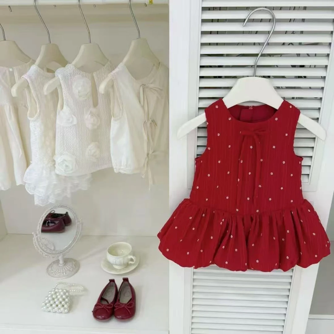 女童连衣裙2025夏季新款小女孩洋气花朵薄款中小童女宝宝花苞裙子