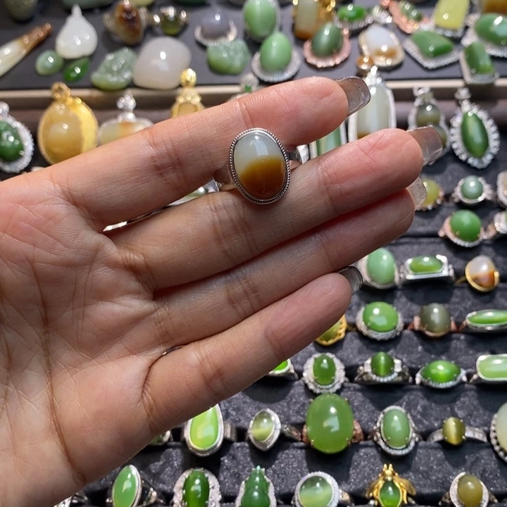 骨***家和田玉银S925镶嵌挂件