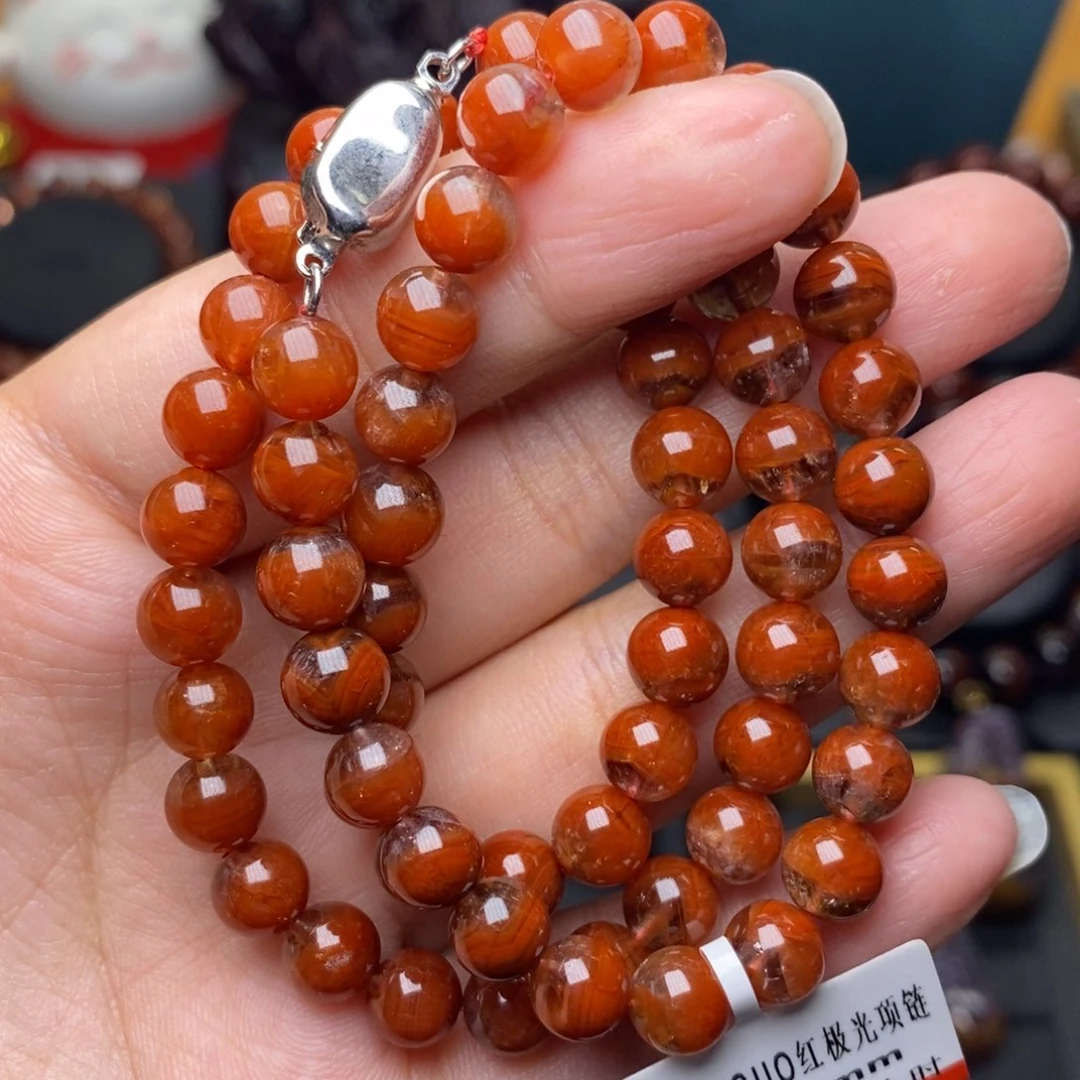 未镶嵌手链水晶红极光项链7mm