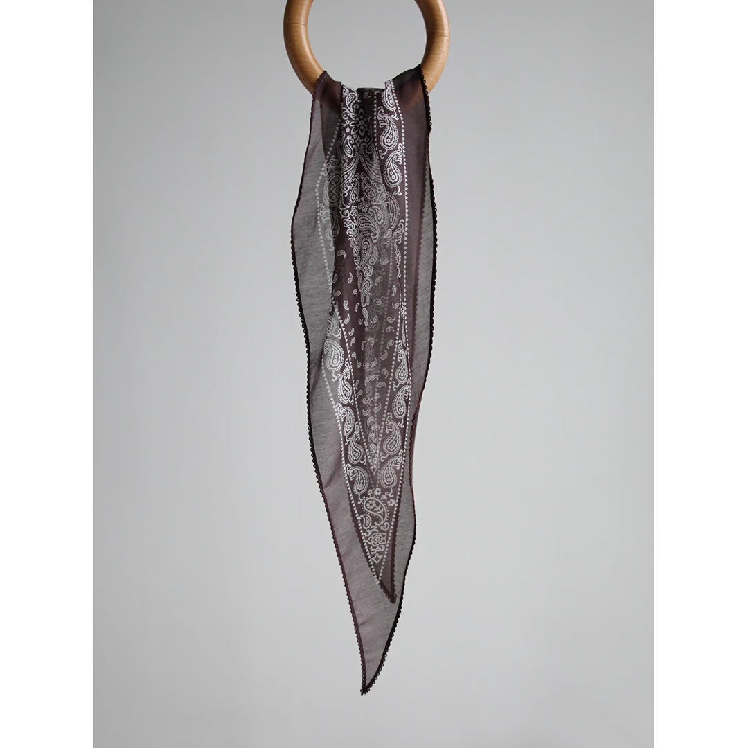 Forlin 芙临 丝棉菱形巾 佩斯利图案咖色围巾 472621