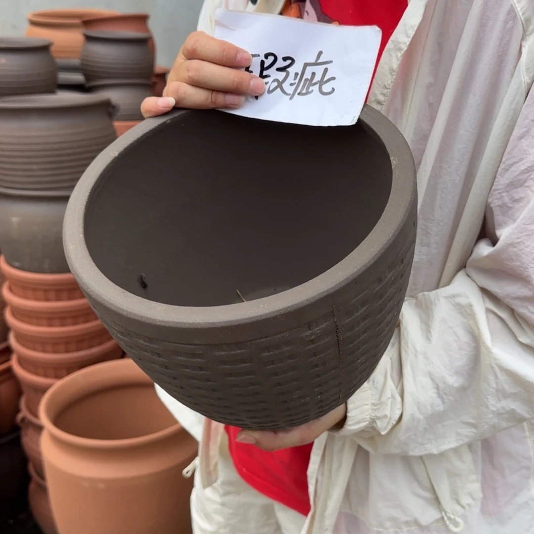 紫砂花盆口24高20宜兴紫砂瑕疵硌皮