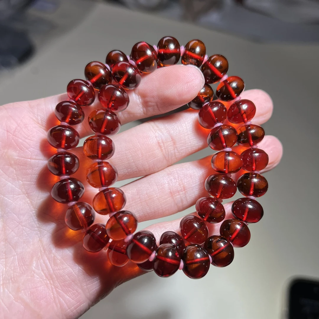 天然抚顺琥珀血珀手串-真正含有紫杉醇的琥珀B166H-528多样性发一
