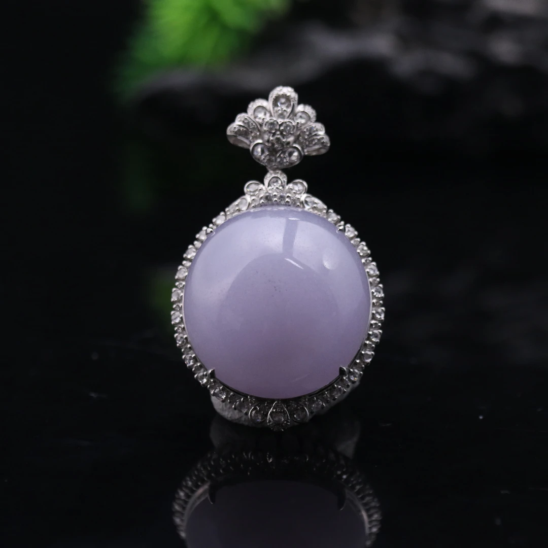 67天然缅甸翡翠A货18k紫吊坠/300789/上海嘉禾拍卖