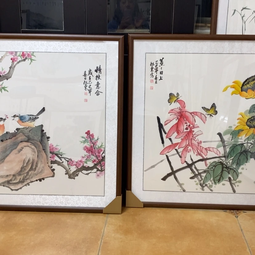【闪购商品】国画大*手绘国画两幅带框