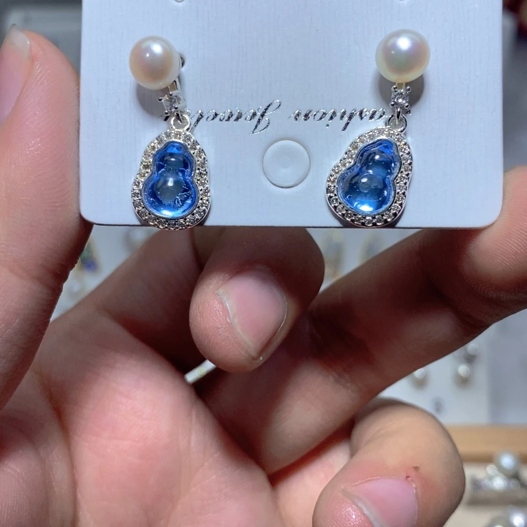 耳饰淡水珍珠银S925镶嵌