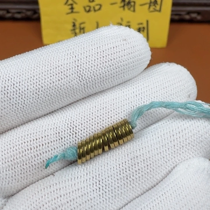 合成碳硅石铜合金文玩配饰黑胆石6✖️1