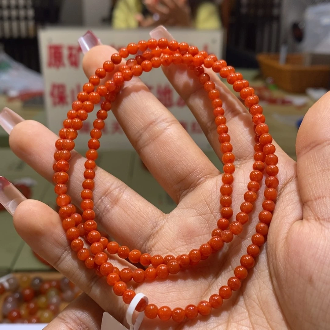 南红玛瑙4+柿子红多圈未镶嵌