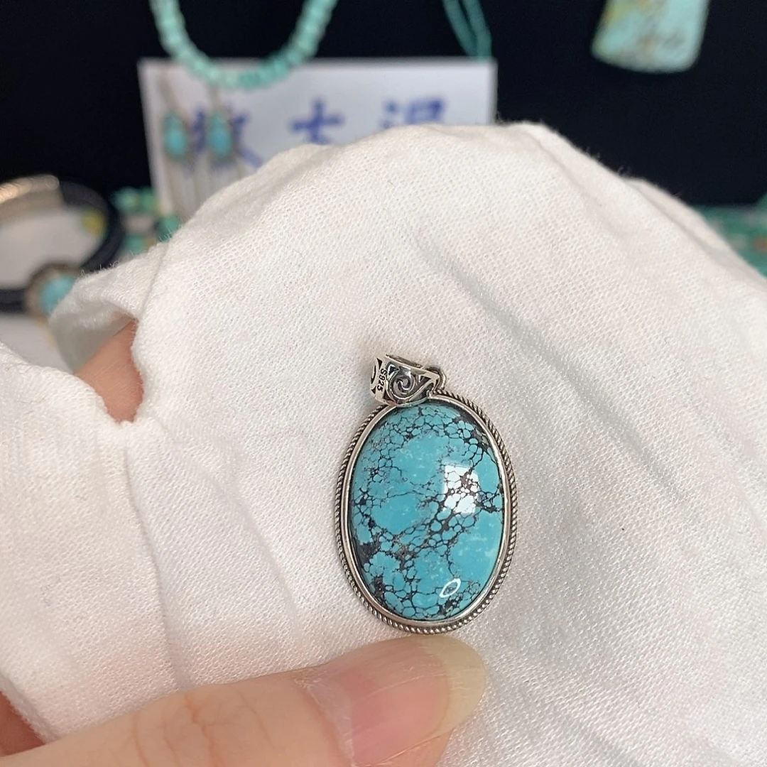 绿松石银S925镶嵌珠宝奇石