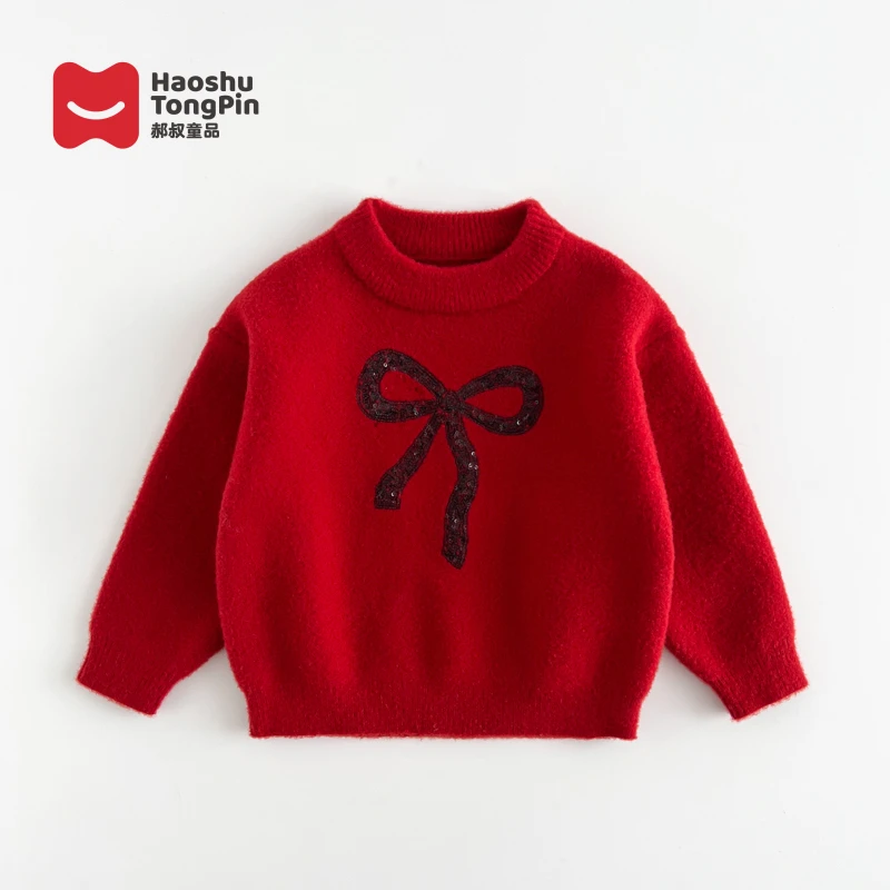 现货【加厚】郝叔童品冬季新款2025女童高货时尚韩版加厚毛衣HF5430