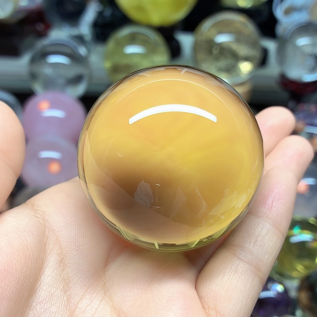 水晶未镶嵌珠宝半成品净体蓝针黄水晶53